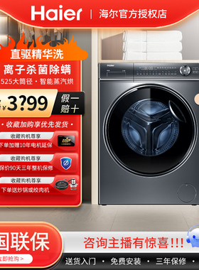 Haier/海尔 XQG100-BD14376LU1全自动10kg精华洗双喷淋直驱滚筒洗
