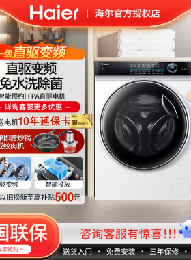 Haier/海尔XQG100-B12176WU1全自动白色家用直驱变频大容量洗衣机