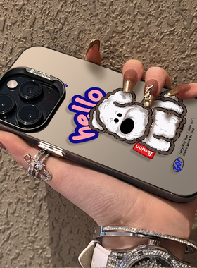 hello狗适用苹果15promax手机壳新款iPhone14套ipone13高级感12mini全包11pro彩银xsmax可爱8plus7p/男女款xs