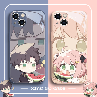 阿尼亚手机壳适用苹果15promax次子iPhone14pro间谍过家家13情侣男女12动漫11二次元8plus7周边x情侣xr玻璃6s