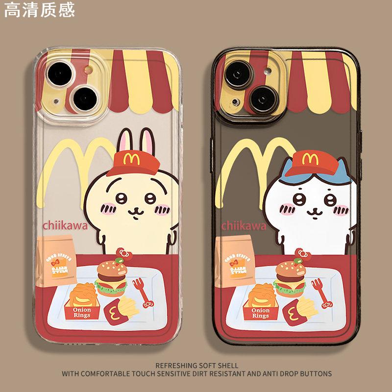 麦门m记chiikawa适用苹果15手机壳iphone14promax乌萨奇13小八12吉伊卡哇11新款x情侣8plus海獭xr周边xs飞鼠7