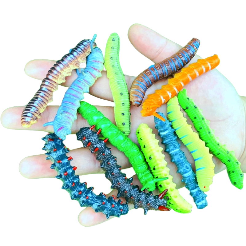 仿真毛毛虫12只套装模型