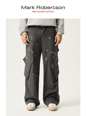 Mark Robertson25AW休闲宽松牛仔裤街头美式工装裤复古阔腿裤加厚