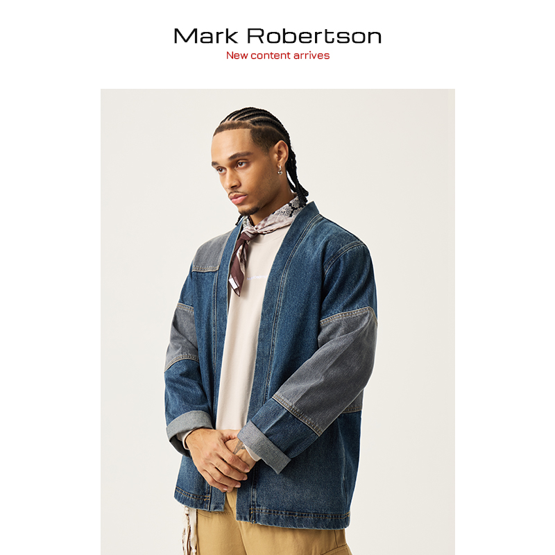 宽松拼接补丁道袍上衣外套