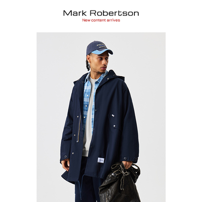 中长款复古风衣男日系潮工装外套