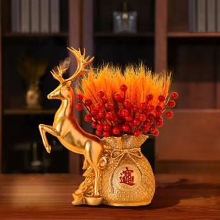 招財(cái)一鹿大麥擺件店鋪開(kāi)業(yè)收銀前臺(tái)裝 飾客廳酒柜喬遷新家居送禮品