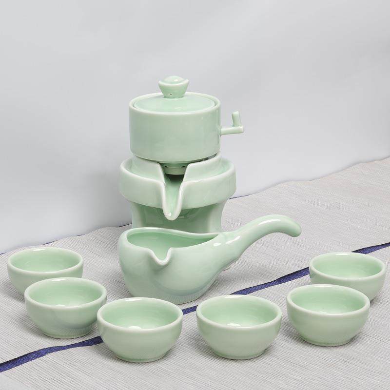 聚宝唐懒人石磨茶具套组旋转出水自动过滤泡茶器防烫茶壶茶杯盖子