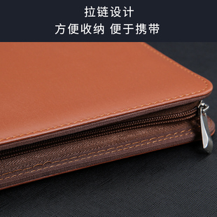 精选A4商务活页本拉链包记事本多功能带计算器经理夹保险售楼部4S