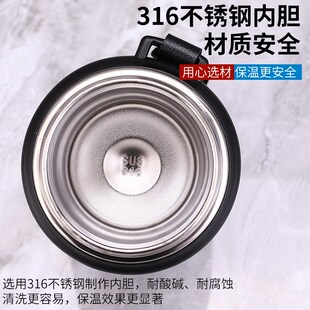 精选办公室保温杯泡茶大容量316不锈钢水杯子车载便携运动杯1000m