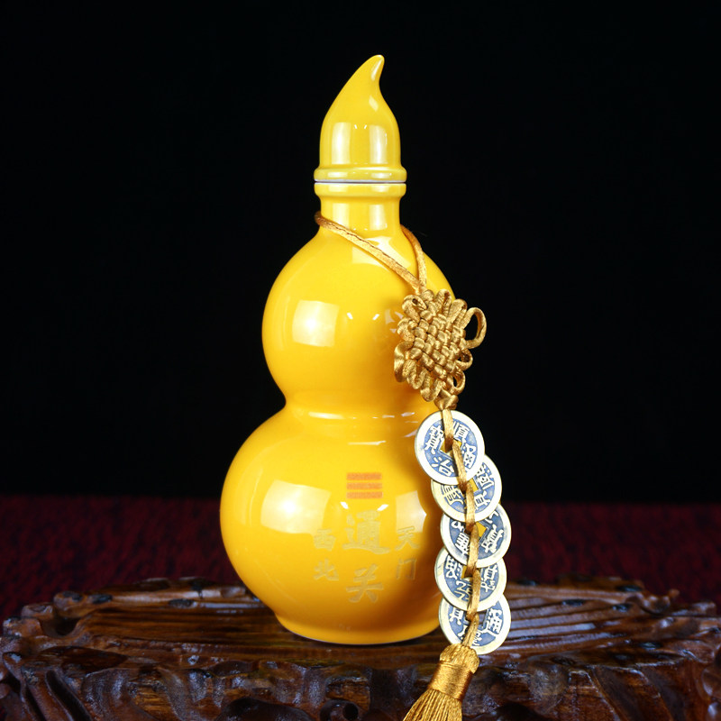 厨房西北通关陶瓷葫芦摆件火烧天门乾卦补角葫芦客厅玄关酒柜装饰