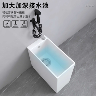 精选斐希丁家用拖把池窄长型卫生间阳台拖布池极窄小号小户型洗拖