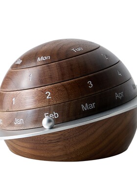 实木万年历摆件创意办公桌行星日历男生生日礼物小众高级文创礼品