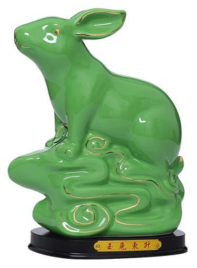 陶瓷绿色十二生肖摆件鼠牛虎兔龙蛇马羊猴鸡狗猪招财镇宅风水摆饰