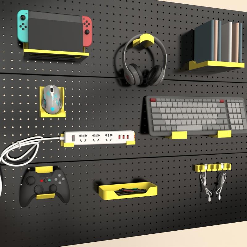 适用五金少女圆孔洞洞板置物架电竞配件适配孔距2.5cm孔径0.6cm