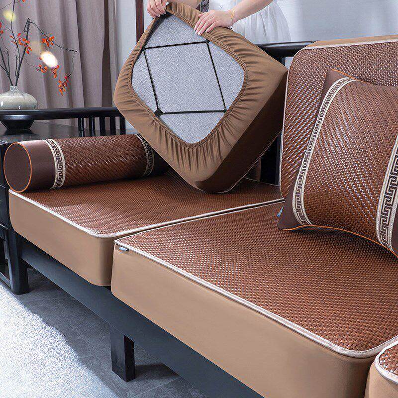 定制夏季沙发套罩全包坐垫2025新款夏天防滑中式高端凉席沙发笠套