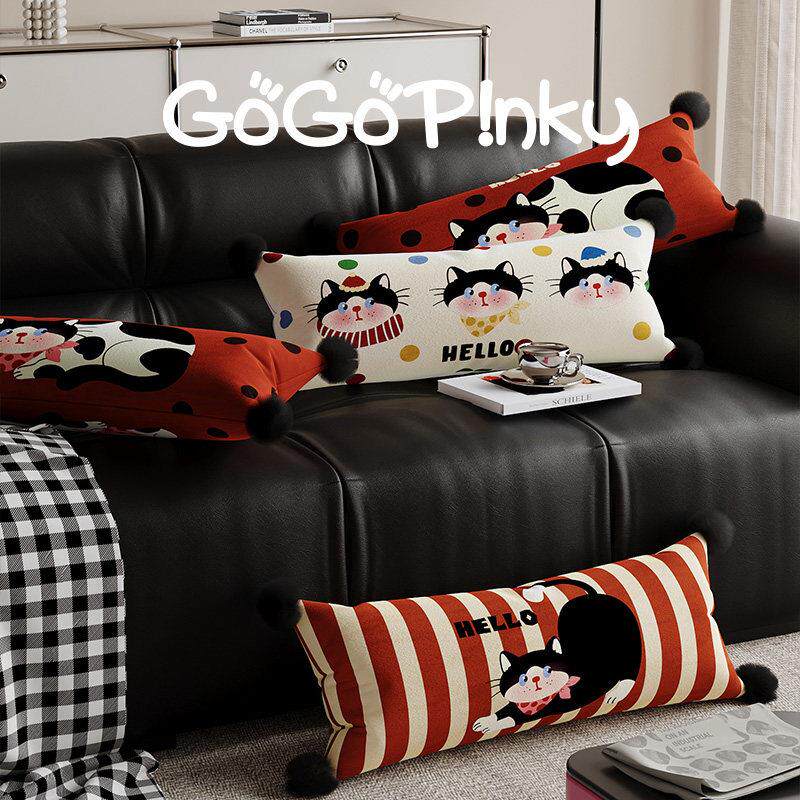 新年红色氛围感家用抱枕韩系多巴胺客厅沙发靠枕卧室房间长条腰枕