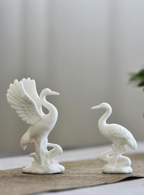 工艺品仙鹤现代简约装饰品创意玄关客厅电视酒柜红酒架陶瓷小摆件