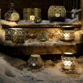 做旧铁艺风灯烛台摆件 家居民宿软装 孤品集合 复古仿铜摩洛哥风格