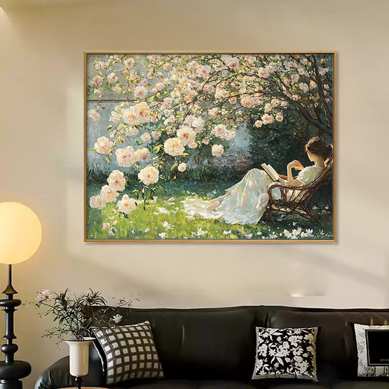 diy数字油画手绘填充填色风景花卉油菜花客厅书房沙发背景墙挂画