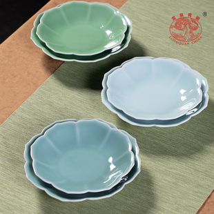 精选龙泉青瓷菜盘子果盘骨碟平盘子家用陶瓷中式炒菜盘餐具7酒店8