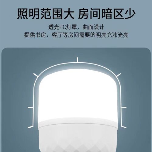 钻石led灯泡e27螺口节能超亮护眼白光家用厂房大功率防水灯泡