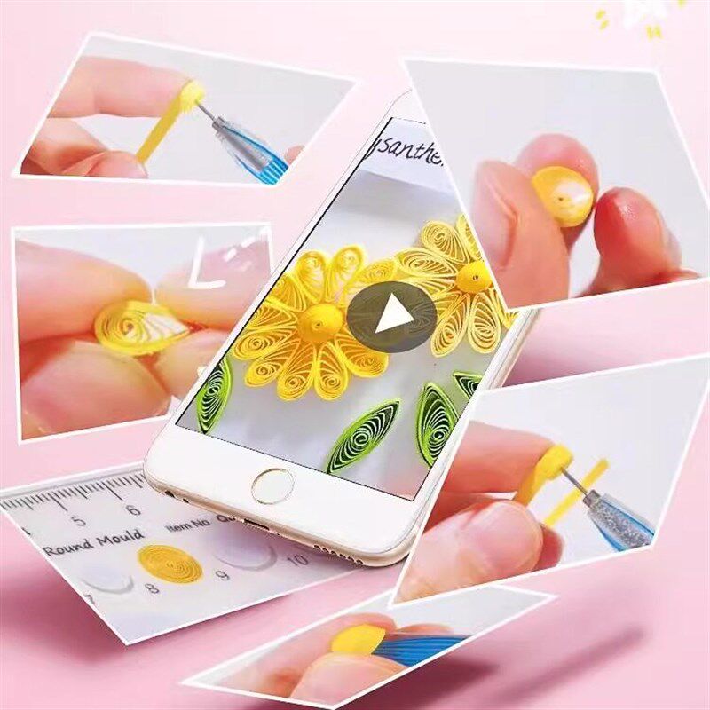 衍纸工具套装儿童手工diy材料包衍纸画衍纸纸条胶水学生纸艺电动