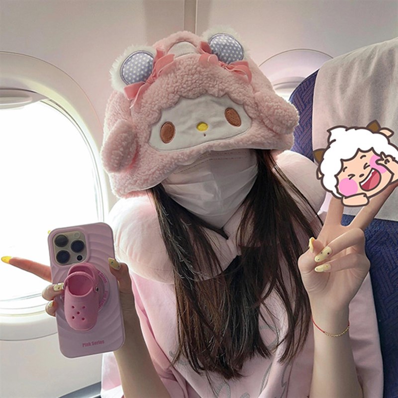 小羊Piano必爱诺U型枕可爱连帽护颈枕小飞象u形枕飞机高铁旅行枕