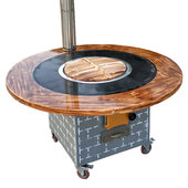 移动铁锅炖灶台桌柴火灶家v用烧木柴地锅鸡大锅台柴火鸡专用灶户