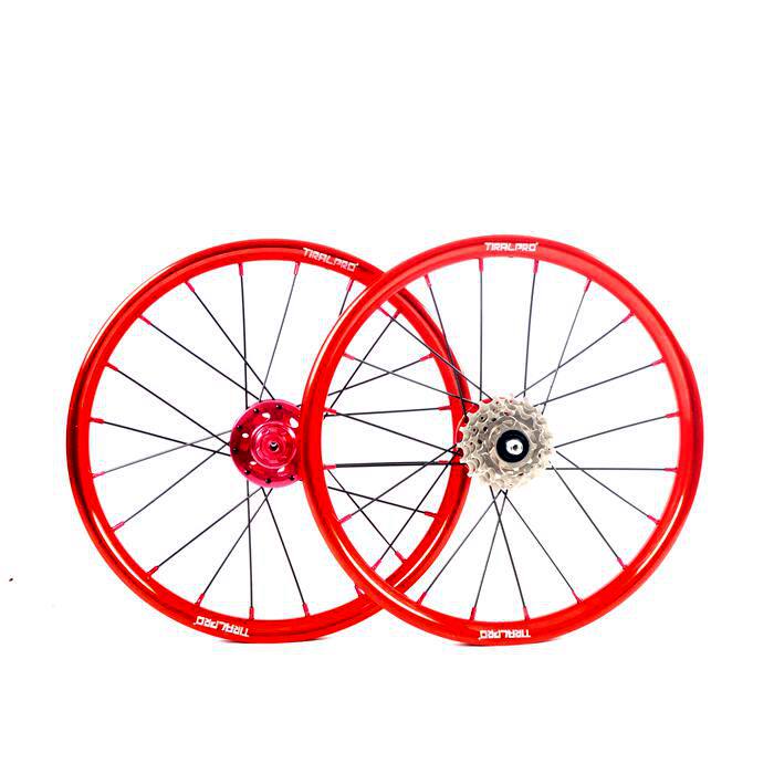 14寸16寸折叠自行车外r五速5速6棘爪低阻力120响碟刹轮组铝合金