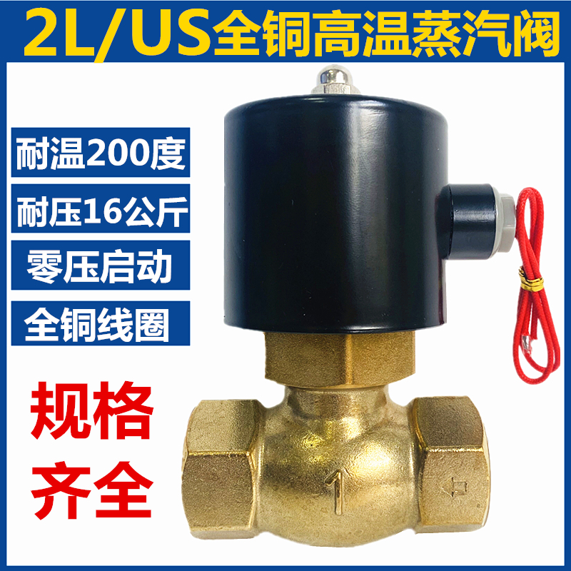 高温蒸汽电磁阀4分6分1寸220V24VDN15两通阀2L/US-15/20/.25控制