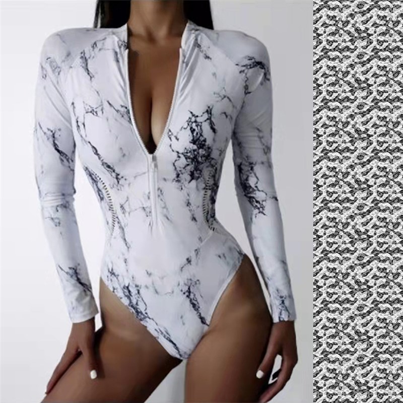 沙滩海边潜水服女长袖速干连体水母衣显瘦浮N潜冲浪服女游泳衣泳