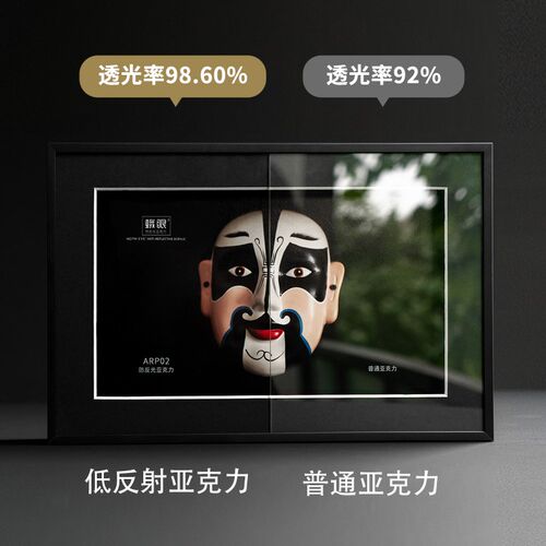 热销定制高清低反射亚克力高透玻B璃透光防紫外线不反光画框相框