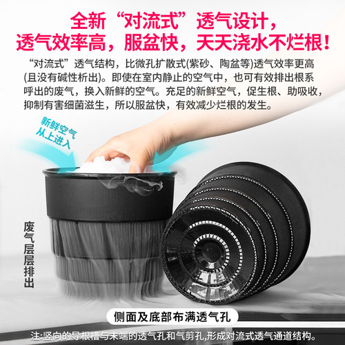 热销美莳大花蕙兰专用花盆透气y防烂根大口径兰花塑料花瓶建兰兰