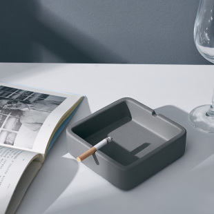 速发约泥烟灰缸创意个性潮流简大工业风商用水理石极简轻奢小烟缸