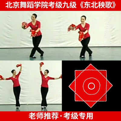 速发北京舞蹈学院二人九级东北秧歌手绢花道具考级转手绢八角巾帕