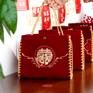 速发伴用礼伴娘结婚专手新中盒红包手提袋子糖式婚礼高级礼盒