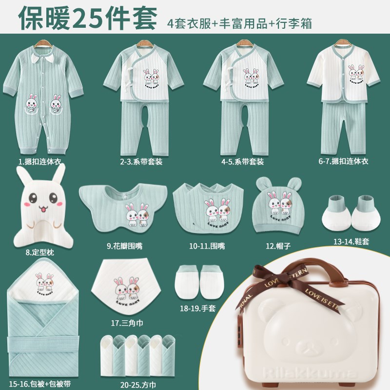 速发新生婴儿儿衣服礼盒夏秋刚出生初生宝宝套装满月见面礼物送礼