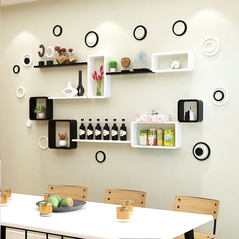 速发墙上面物架壁挂墙置创意背子电视格景墙装饰架客厅沙发墙柜隔