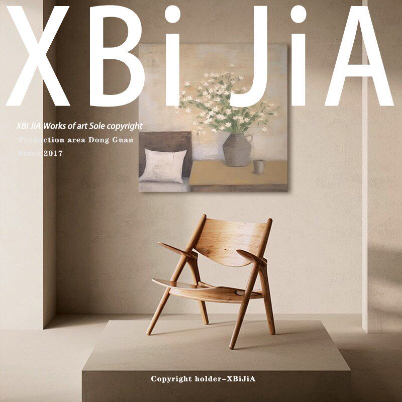 速发BJ.pt《勤俭》纯手绘油画侘寂风高级感装饰画客厅挂画简约
