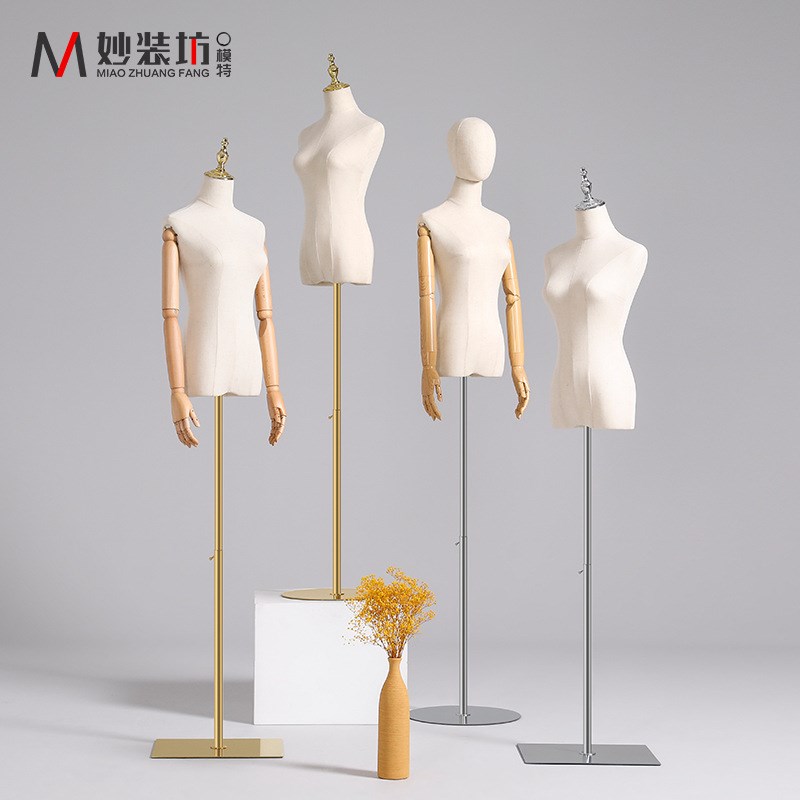 速发服装店模特道具半全身装橱窗人台衣服架子婚纱人偶模特展示架