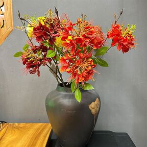 速发金凤林橱窗摆放假花绿花绢景园花造景装饰凤凰花洋金凤