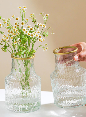 速发风冰川颜璃养瓶高玻值大口花瓶水花插花玫瑰百合餐桌摆件