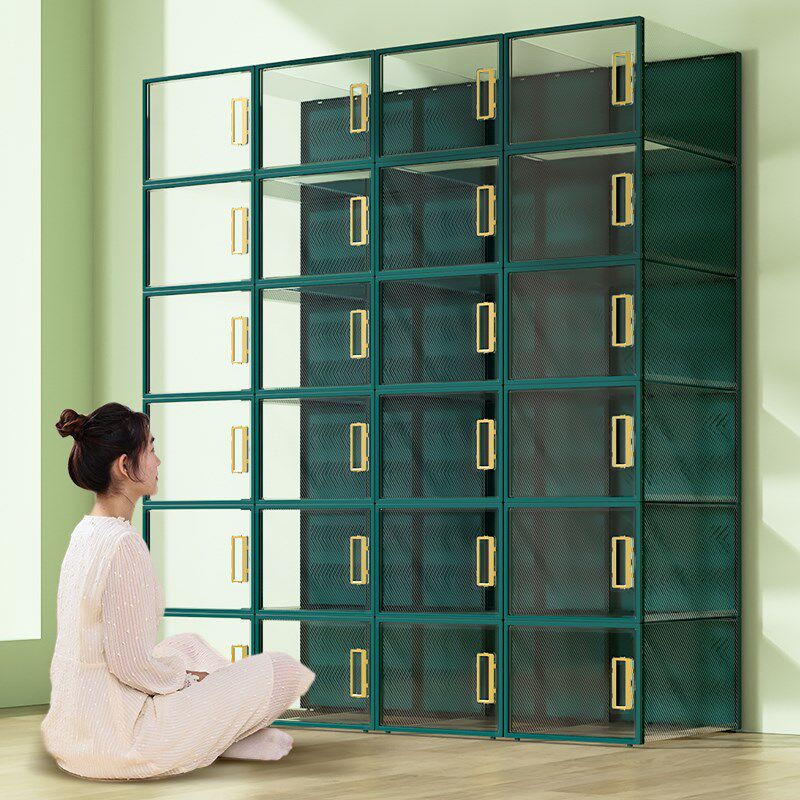 速发鞋盒收纳盒用明硬塑料装鞋子的鞋纳神器收架抽屉式家透简易鞋