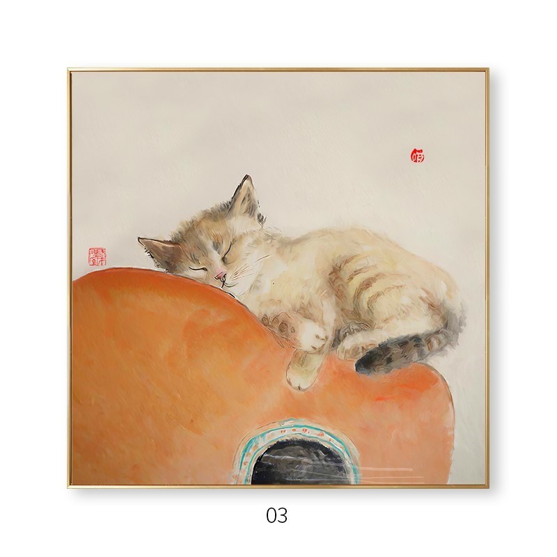 速发可爱猫咪装饰画日式和风温馨客厅玄关餐厅壁画儿童房卧室床头图片