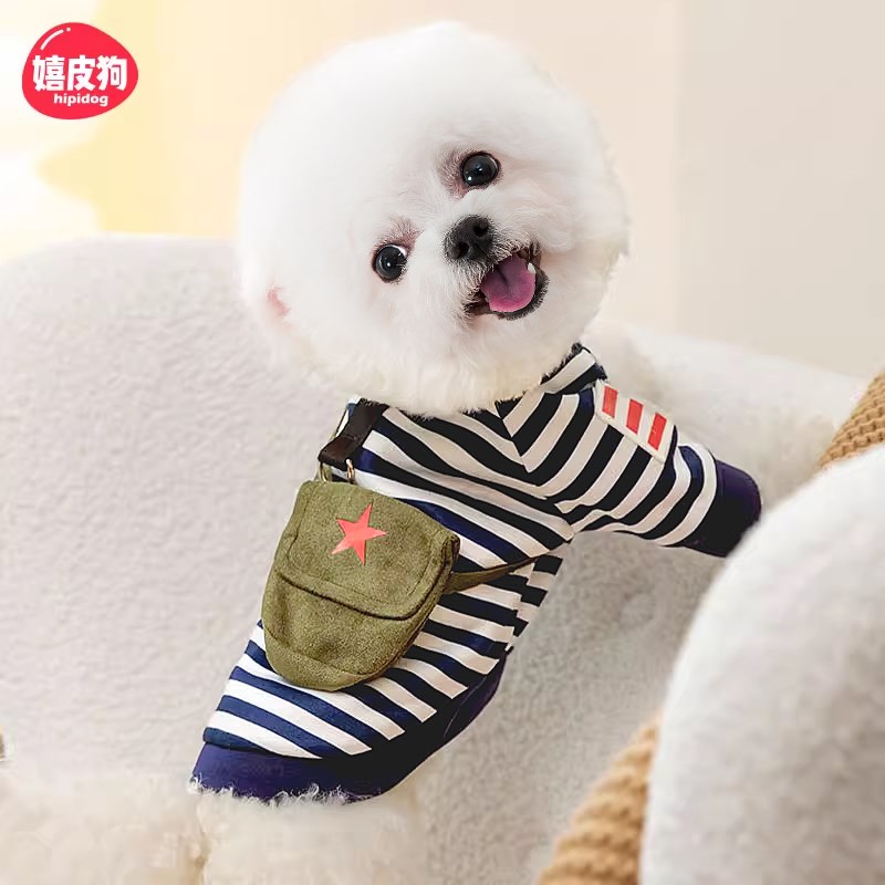 速发雷咪挎包卫衣小衣服猫锋秋冬款比熊泰小博美迪型犬防掉毛