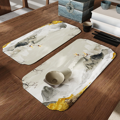 速发新中中禅意茶席沥水垫吸水速干茶桌垫式国风小茶台泡茶茶杯垫