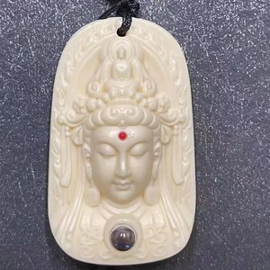 速发投观音透镜雕刻吊音果影观世坠菩萨男佛珠项链佛像挂件饰品