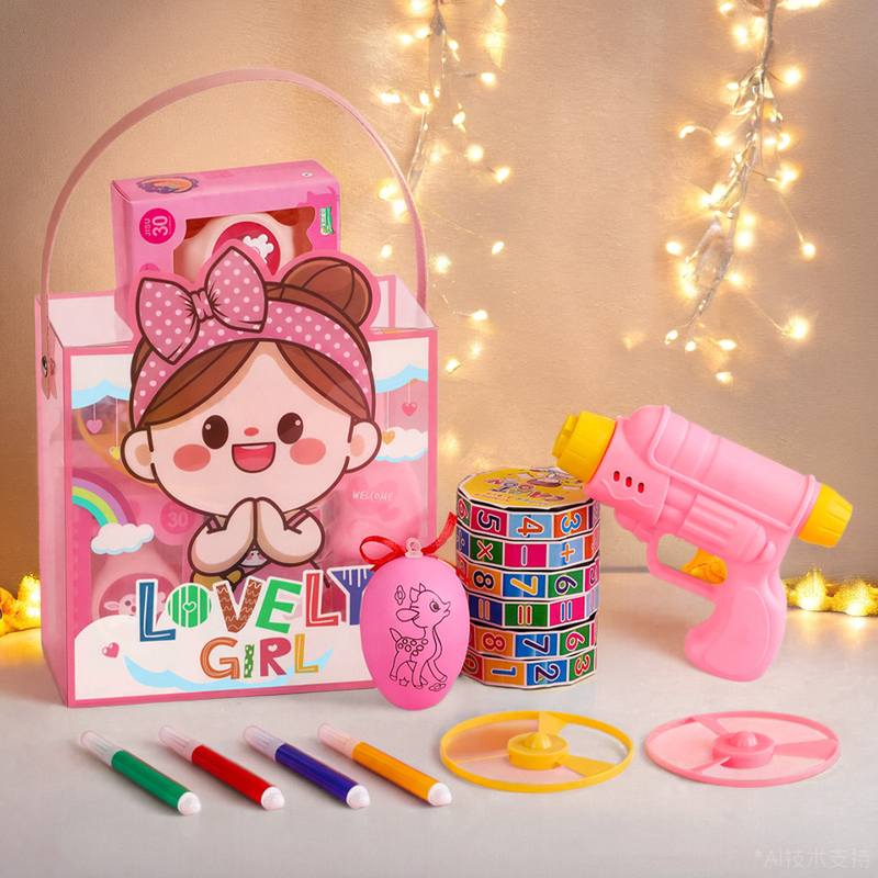 速发高宝生日礼物盒孩园颜值粉色礼品盒全班幼儿宝玩具大礼包伴手