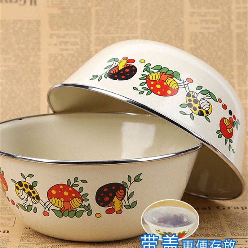 速发加式盆带盖子老碗大号家用厨房厚调菜盆凉拌搅拌盆
