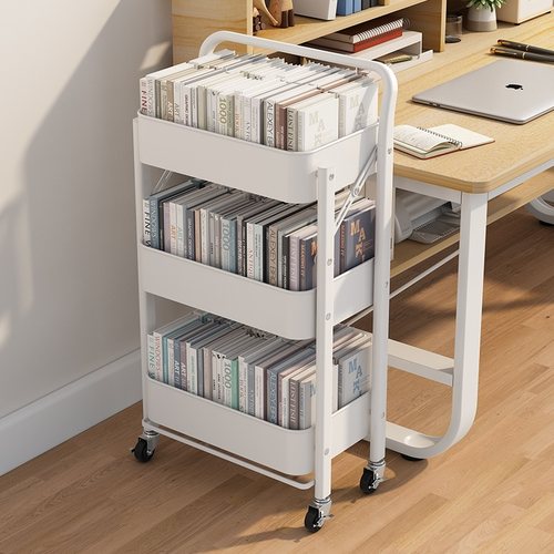 速发零食置物架收小落柜子隔板纳推车宿舍好物架地移动书架多层储